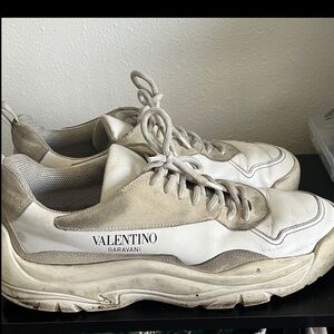 Valentino Garavani Men's Cream and White Sneakers